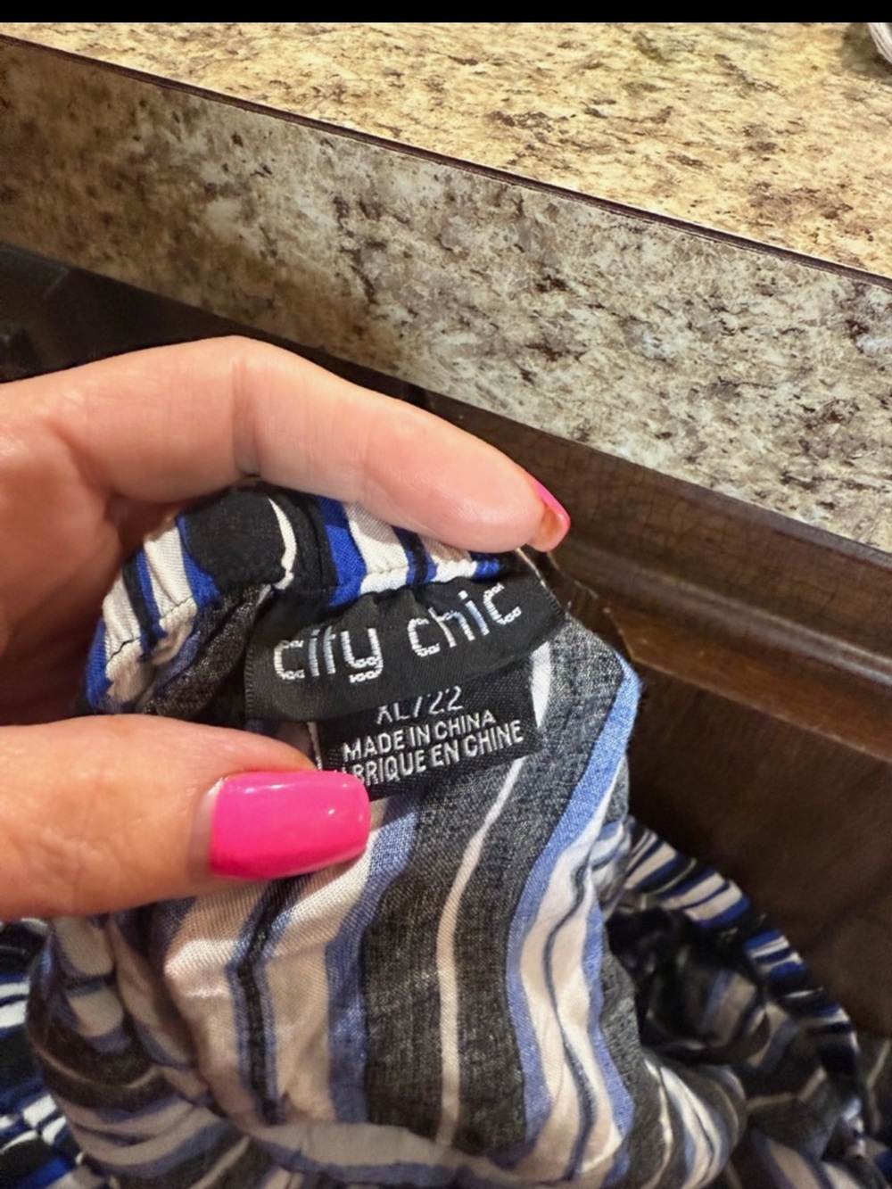 City Chic Navy & White Striped Puff-Sleeve Mini Dress - Picture 7 of 9